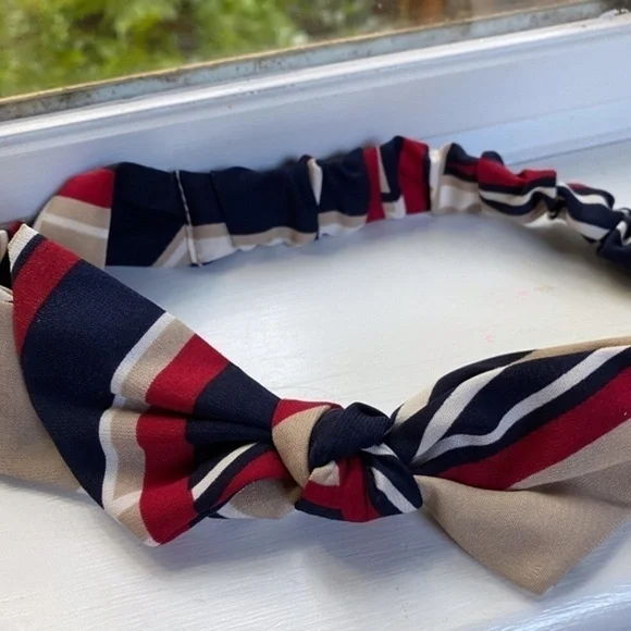 Anthropologie Soft Striped Bow Headband - Picture 5 of 6